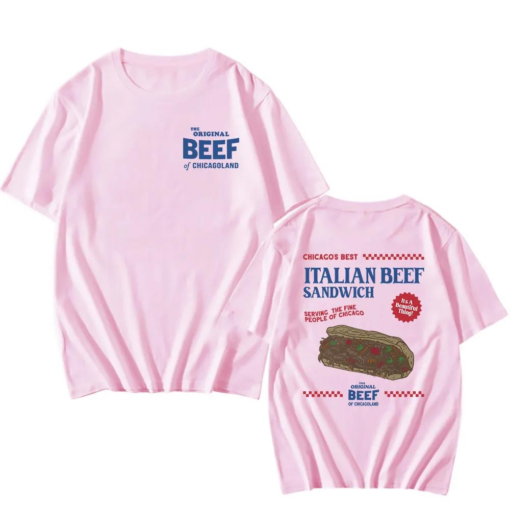 Casual Beef Chicago T-shirt Bear TV series Loose graphic Printed T-shirt Cotton High quality soft T-shirt Men's T-shirt