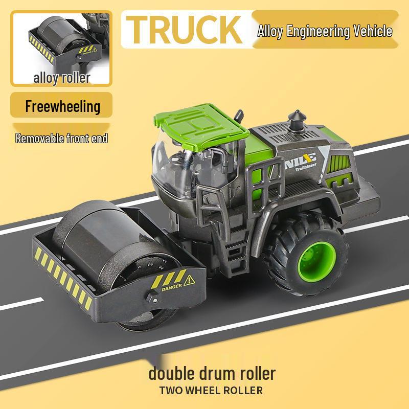 Kids' Inertial Engineering Vehicle Set: Excavator, Bulldozer, Forklift, Loader, Crane Toy Models