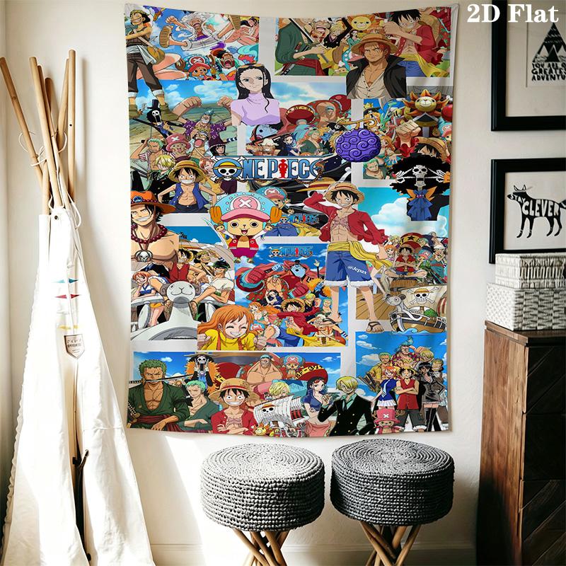 One Piece Luffy Tapestry Wall Tapestry Fashion Print Wallmounted Wall Covering Decoration Atmospheric Background Cloth Work Of Art