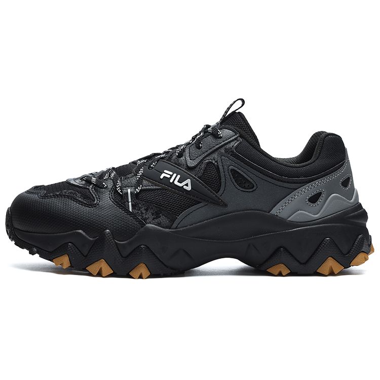 Fila Oakmont 2 Fabric Synthetic Leather TPU Retro Sport Patchwork Casual Low-Top Lifestyle Shoes Men Sneaker Black F12M312109FBK