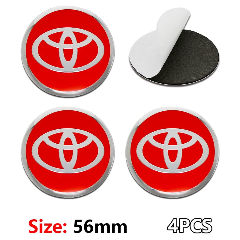 Toyota 56 MM Nakładka na środek piasty koła samochodowego Aluminiowe Metalowe Naklejki z Logo Do Rav4 Corolla Camry Aqua Yaris Cross Auris TRD Prius Chr GR