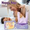 Baby Disposable Diaper Bags Easy-To-Tie Tabs Diaper Sacks with Lavender Scented Diaper Disposal