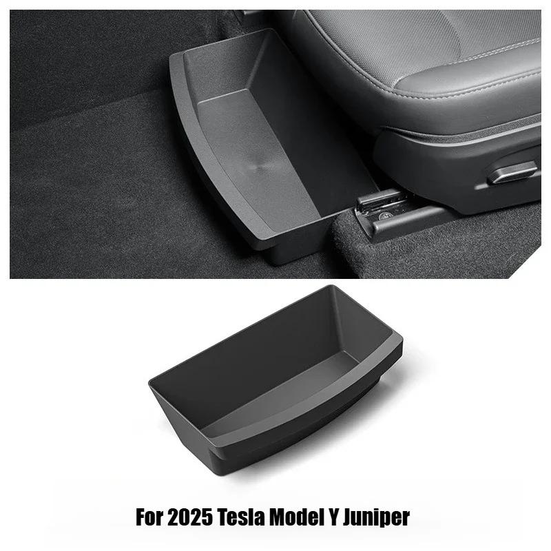 Front Seats Under Seat Drawer TPE Storage Box Car Seat Storage Organizer for Tesla Model Y Juniper 2025 Interior Accessories