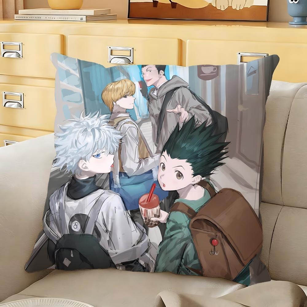 HHunter X HHunte Anime Cushion Cover Soft Durable Reversible Pillow Cover Home Car MultiScene Daily Comfort Pillowcase