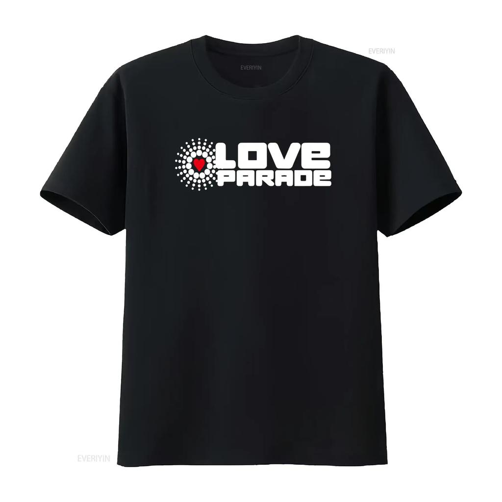 Love Parade Berlin T Shirt Electronic Dance Music Festival Print Vintage Washed Unisex Slightly Stretched Versatile Streetwear