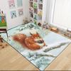 Winter Squirrel Pinecone Carpet Rug Soft Washable Anti Slip Home Living Room Sofa Mats Personalized Christmas Rug