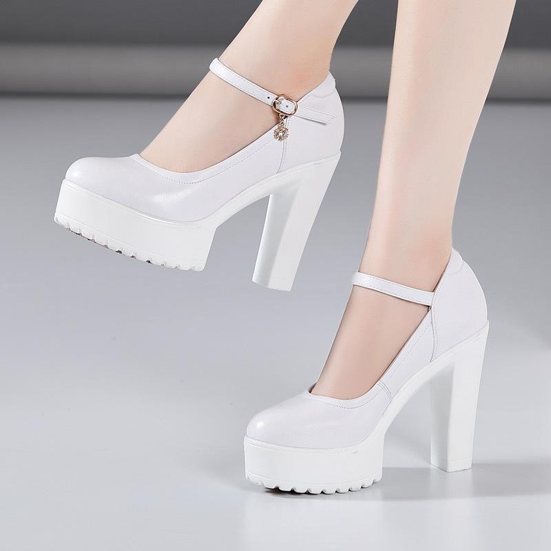 Women Mary Jane High Heel Pumps Black Dress Party Wedding Office Shoes Big Size 32-43
