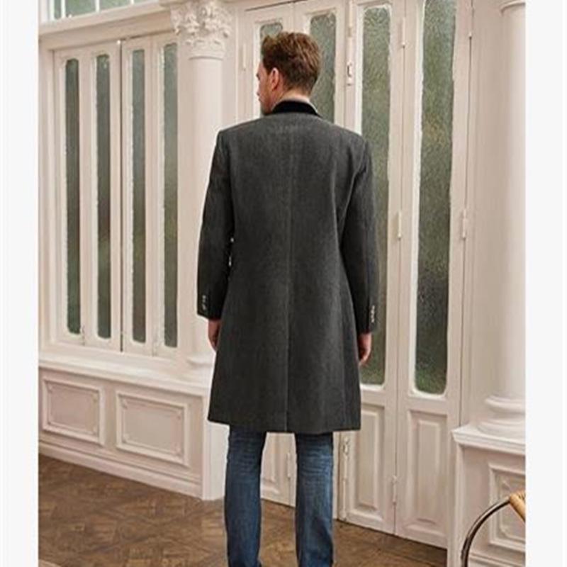 2024 European Plus Size Men's Woolen Coat - Casual Jacket for Stout Build