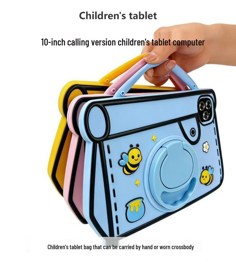 Tablet da 10" per Bambini con Borsa a Tracolla Antiurto, Computer di Apprendimento, Chiamate SIM e WiFi.