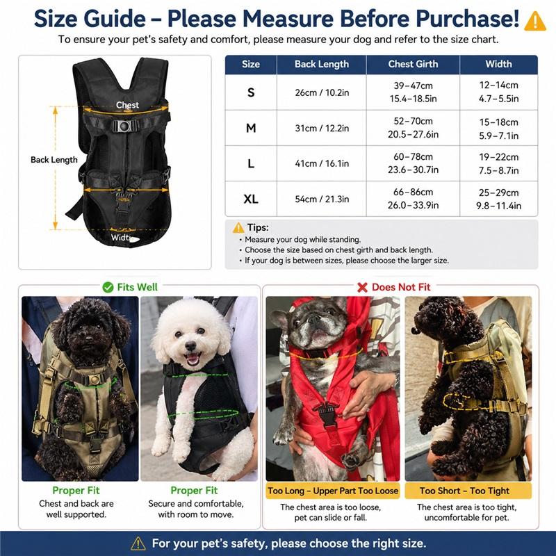 Pet Carrier Backpack for Dogs Cat Thickened Sponge Pet Front Dog Carrier Backpacks Portable Puppy Transportation Dog Bags