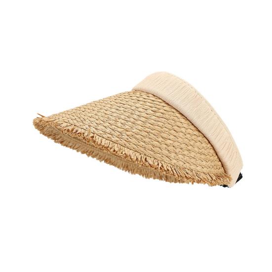 Hollow Top Sun Hat, Foldable Braided Straw Hat with UV Protection, Breathable Design Wide Brim Hat for Summer Travel Outdoor Activities