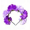 Kids Flower Crown Colorful Floral Hair Hoop Decorative Flower Hairband Realistic Artificial Rose Flower Headband For Beach Trips