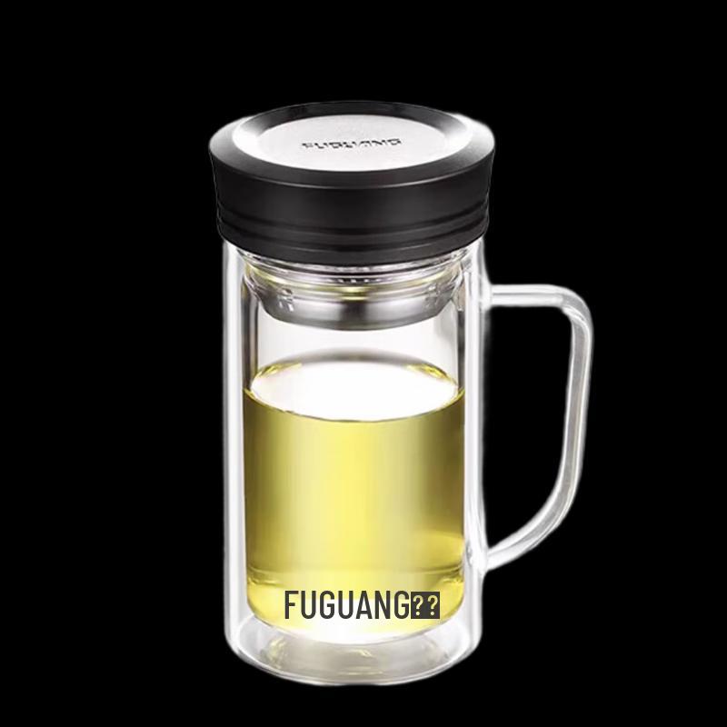 Fuguang Zhige Double-Layer Glass Mug with Tea Infuser