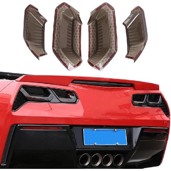 ABS Black Rear Tail Light Lens Taillight Kit Fit For Chevrolet Corvette C7 2014- Car Exterior Taillight Protection Cover Accessories