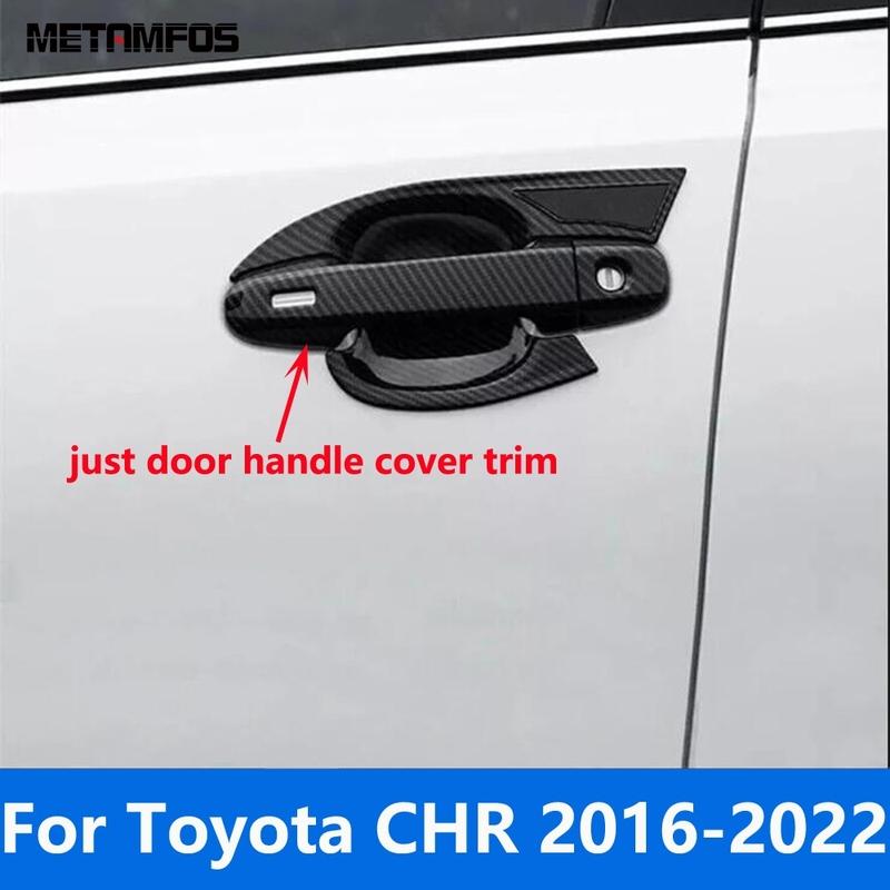 For Toyota CHR C-HR 2016-   Carbon Fiber Side Door Handle Bowl Cover Trim Protector Exterior Accessories Car Styling
