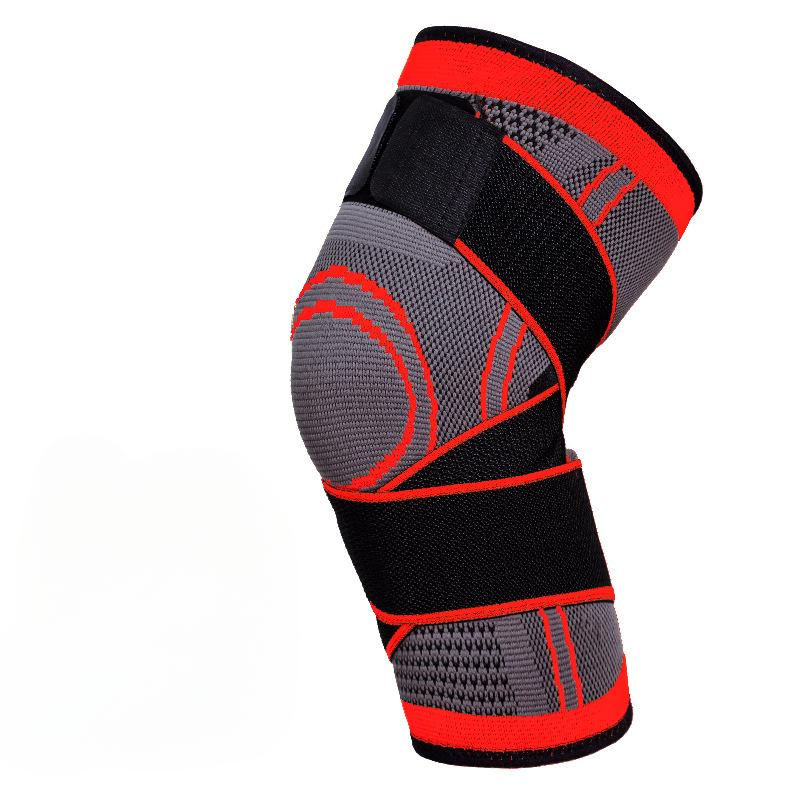 Single Nylon Running Knee Pads with Pressure Strap 3D Knitted for Basketball Climbing Four Seasons Sports