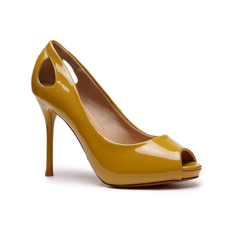 Kvinners Høyhælte Party Platåsko Fiske Munn Vår Pumps Kvinne Spiss Tå Slip On Tynne Hæler Damesko Pluss Størrelse