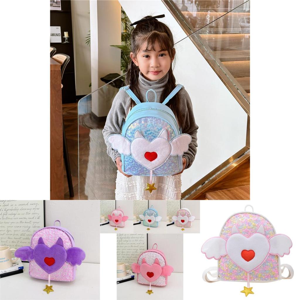 Stylish And Functional Kids Backpack With Angel Wings Perfect For School Adventures