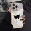 Aesthetic Moon Star Black Cat Clear Phone Case, Minimalist Quote Soft Shockproof Protective Cover for iPhone