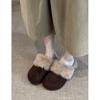 French velvet bag head half slippers women's outer wear winter explosion fluffy Birkenstock cotton drag snow boots