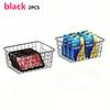 2/4pcs Metal Wire Storage Baskets Black Vintage Metal Storage Box for Kitchen Office Table Desk Organizer Toys Storage Baskets