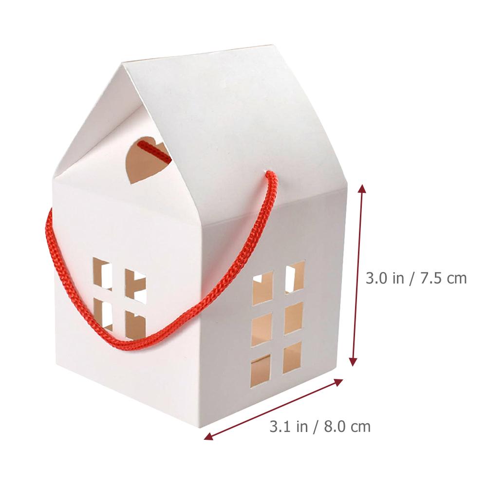 20pcs Candy Cookie Gift Boxes House-Shaped Paper Packaging Containers For Wedding Party Favor Chocolate Snacks Storage Treat