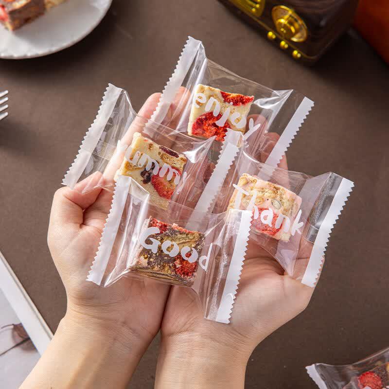 Meidi Transparent Baking Biscuit Bags, English Design, 300 Pcs