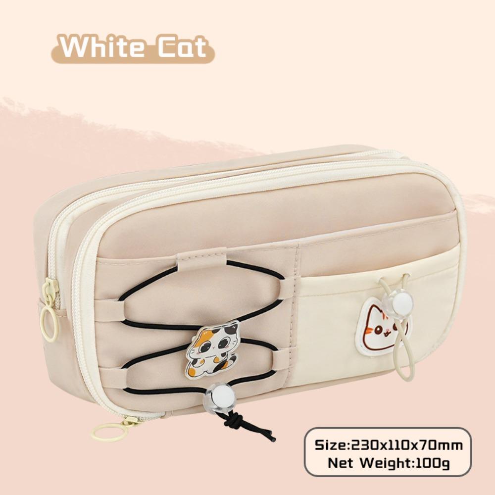 Black Cat Pencil Case Multi-layer Pen Box New Pen Bag  Back To School