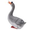Goose Statue Figurine Resin Gray Goose Farm Animal Sculpture Desktop Ornament for Home Garden Patio