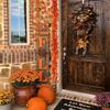 A Single Pack of Autumn Leaf Wreath, Hanging Vine Wreath Made of Artificial Fall Maple Leaves, Perfect for Thanksgiving Decorations for Home, Weddings