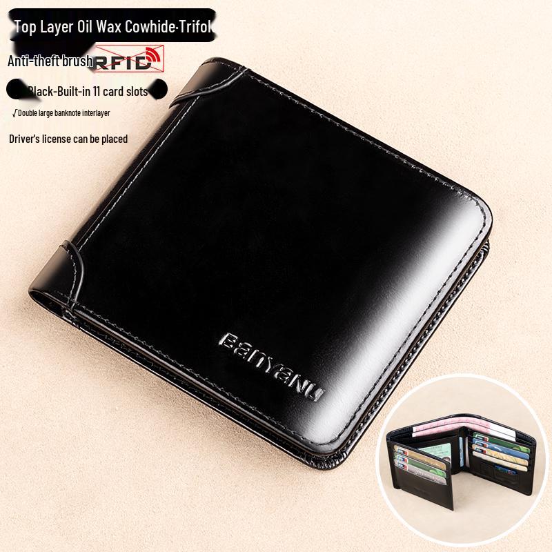 Herren 2025 Neuer Stil Rindsleder Geldbörse mit Geldklammer und Führerscheinfach