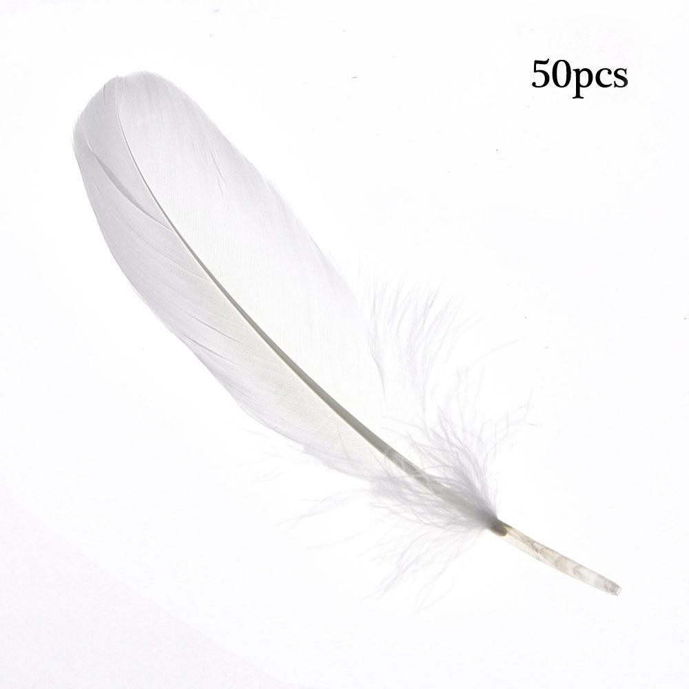 50pcs Natural Goose Feathers 15-20cm, Pure Soft DIY Craft Feathers for Home Decor, Balloons, Jewelry & Fashion Embellishment