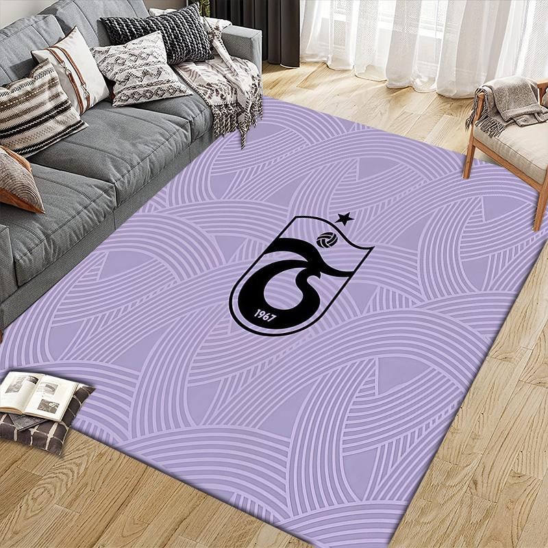 Trabzonspor Flanellmuster Quadratischer Teppich, Läufer, Teppich für Wohnzimmer Schlafzimmer Sofa Spielzimmer Dekor, Rutschfeste Fußmatte