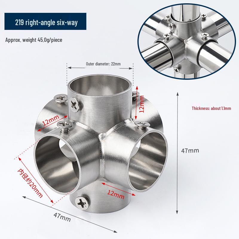 Stainless Steel Round Pipe Connector for Clothes Rack and Shelf Joint Tee