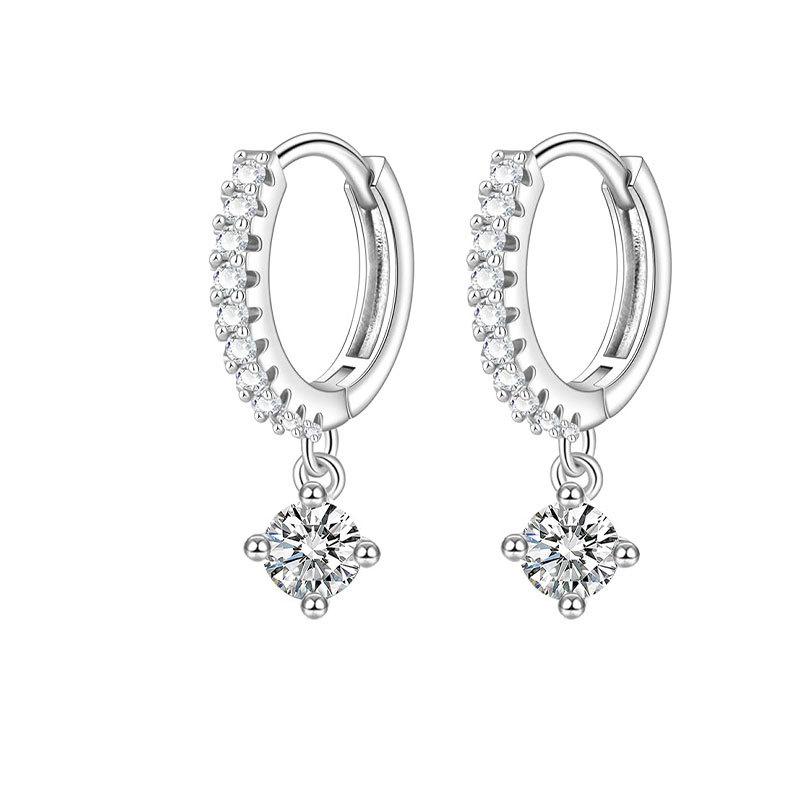 Stainless Steel Ear Barbels Ear Ring Star and Moon Ear Hoops Versatile Ear Pinning Accessories