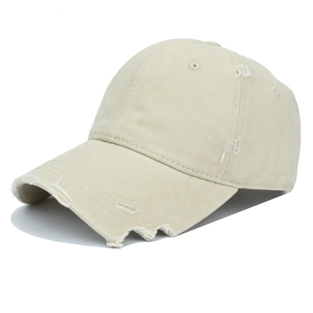 Adjustable Distressed Peaked Cap Visor Baseball Hats Streetwear Sun Hat For Man Women Unisex