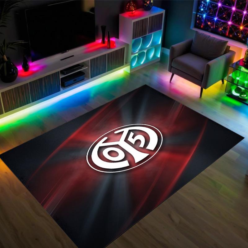 Mainz FC Design Crystal Velvet Carpet Cozy Non?Slip Printed Rug For Bedroom Living Room Entrance