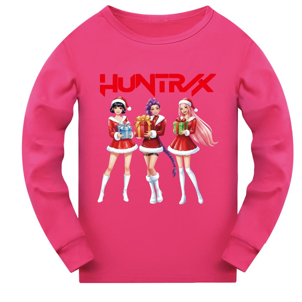 5086 Kids Girls Christmas New Year Rumi Zoey Mira Super Star Print Long Sleeves T-Shirt