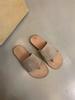Retro one-word sandals women's summer 2025 new Mori women's fashion matte leather toe flat bottom flip-flops