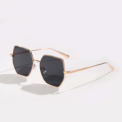 Occhiali Ss9173 Occhiali da Sole da Donna con Montatura in Metallo Poligonale, Occhiali da Sole da Uomo con Lenti Marine a Colore Variabile Gradualmente