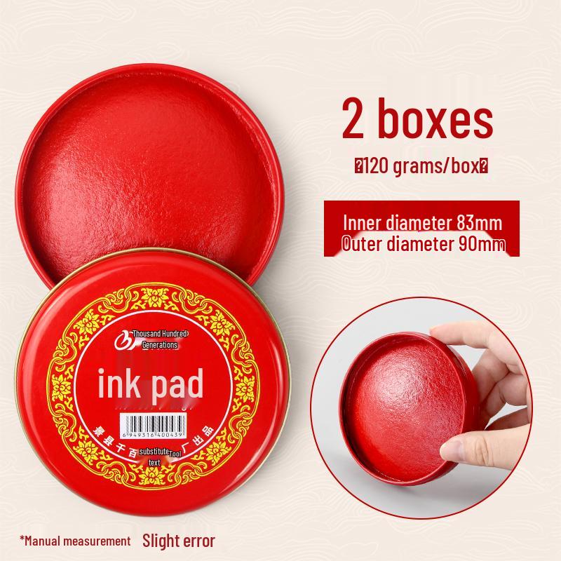 Vintage Red Inkpad with Indonesian Oil for Stamping Seals and Fingerprints