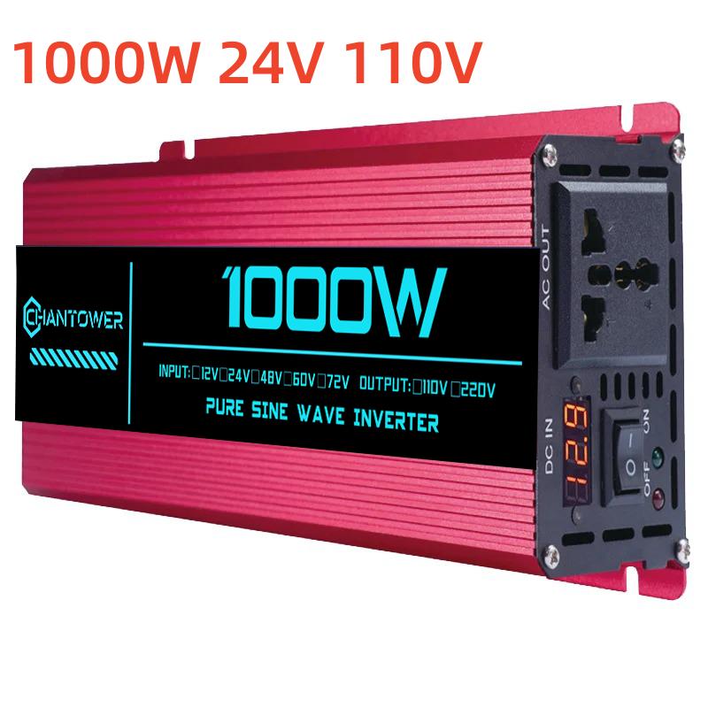 

Инвертор чистой синусоиды DC 24V в AC 220V/110V 1000W 1600W 3000W 4000W 5000W 6000W Преобразователь мощности Автомобильный солнечный инвертор