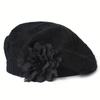 1pc of New Autumn And Winter Fashion Beret for Women with Floral Design in Solid Colors, Available in Various Colors for Everyday Use