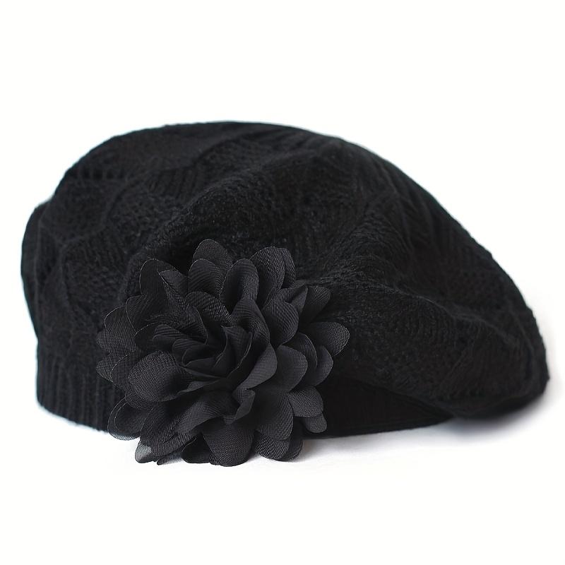 1pc of New Autumn And Winter Fashion Beret for Women with Floral Design in Solid Colors, Available in Various Colors for Everyday Use