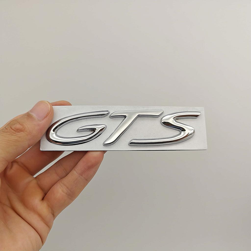 1pc 3D Metal GTS Emblem Decal Side Fender Rear Trunk Badge Sicker for Panamera Taycan Mayenne 911 718