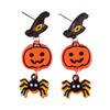 Halloween Contrasting Color Earrings Lightweight Acrylic Ear Studs Creative Stud Earring for Costume Get-Together Party