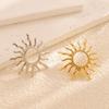 Temperament Elegant Sun Flower Stud Earrings For Women Daily Jewelry Gift