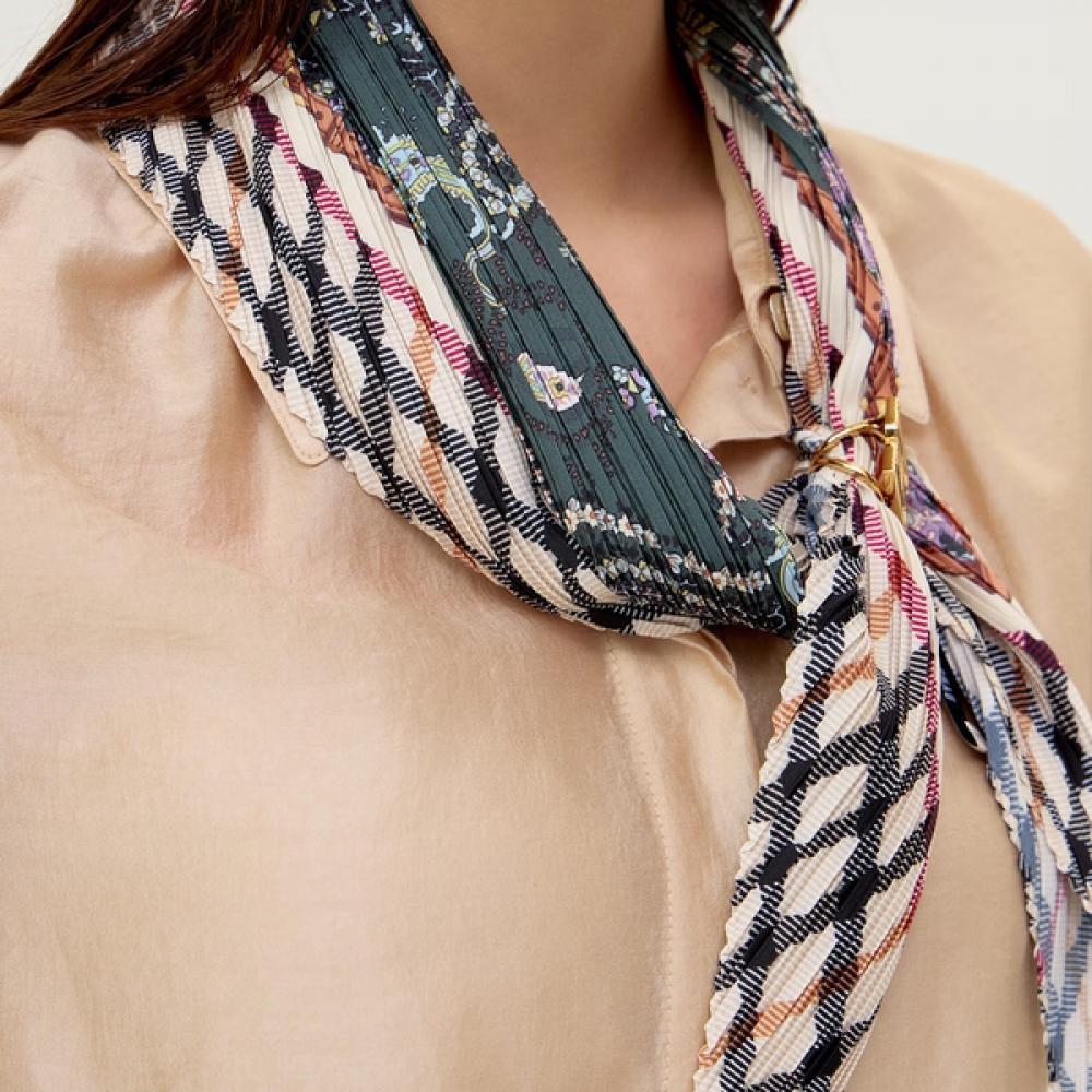 Daks Green Check Pleats Scarf Dcsc5f412e2 Single option