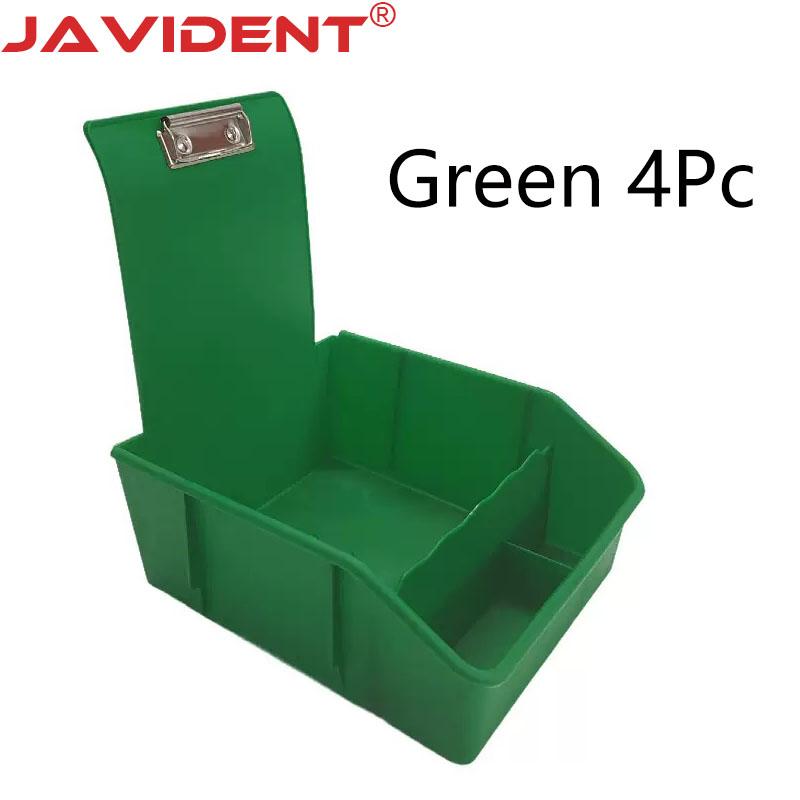 4Pc Dental Extra-Large Transfer Box Laboratory Divided Work Tray Colored Plastic Model Transfer Box Metal Clip Storage Box