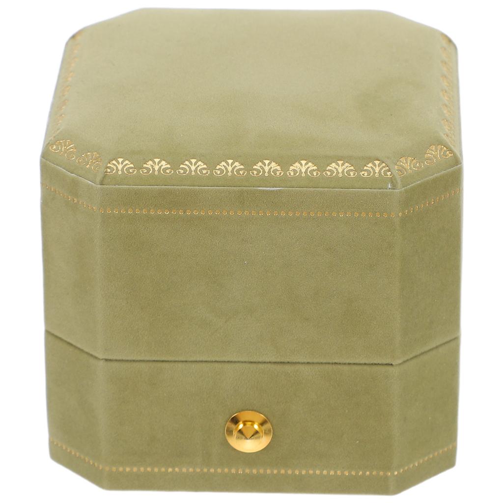 Scatola per Gioielli Ottagonale Bordata Verde Oliva Scatola per Anelli in Velluto Porta Gioielli per Cerimonia Nuziale Custodia per Gioielli da Orecchio